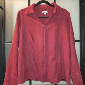 Vintage Croft&Barrow Women's Red Suede Zip Jacket